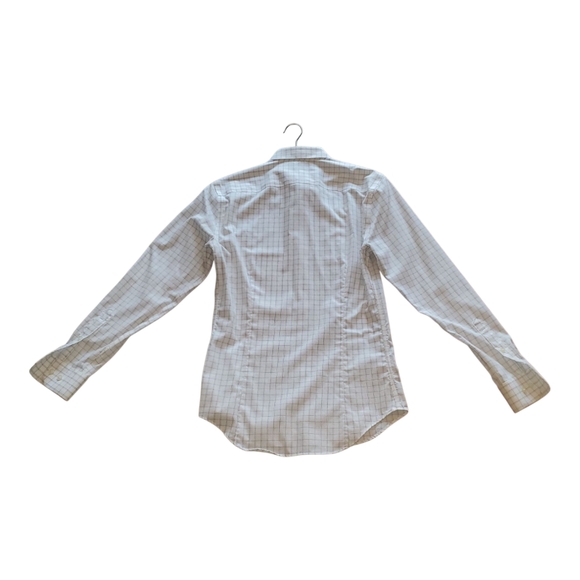 Banana Republic White, Pink and Black Check Dress Shirt (XS) EUC - Picture 3 of 6